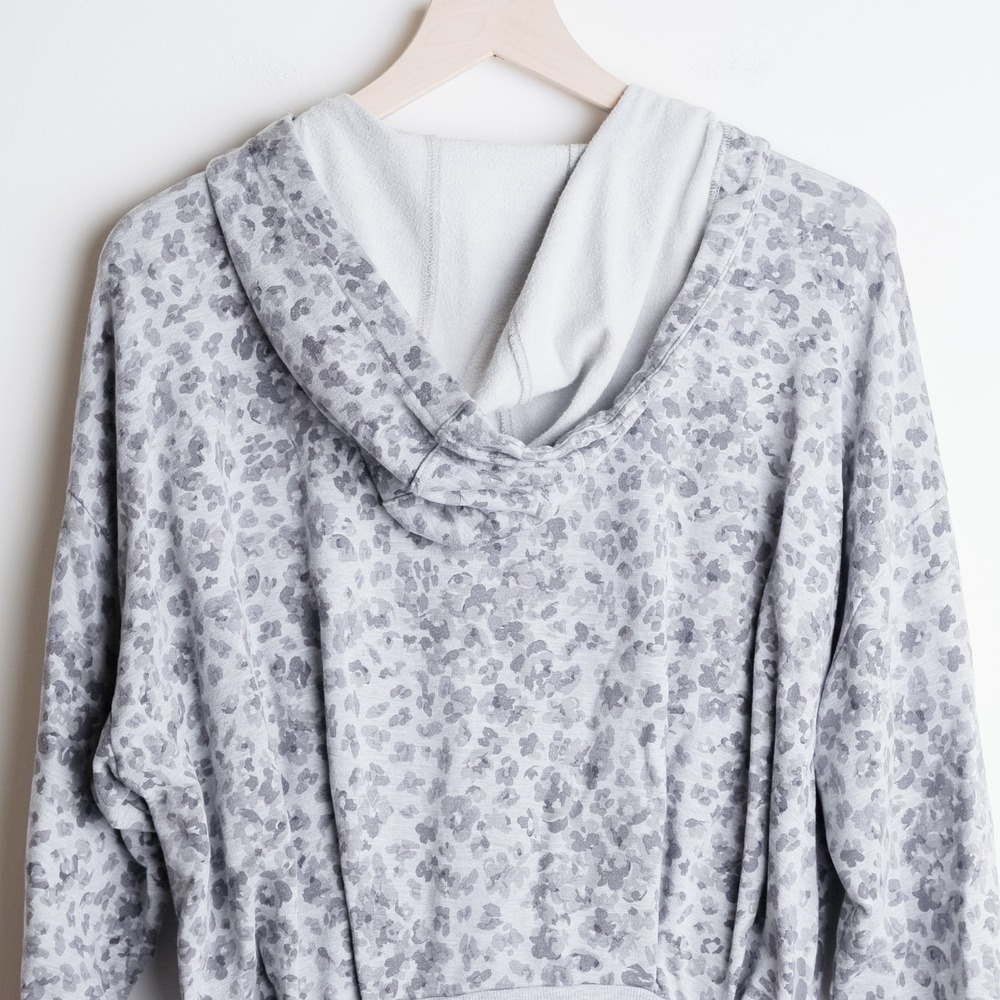 Athleta Heather Gray Leopard-Print Zip Hoodie - Picture 6 of 11